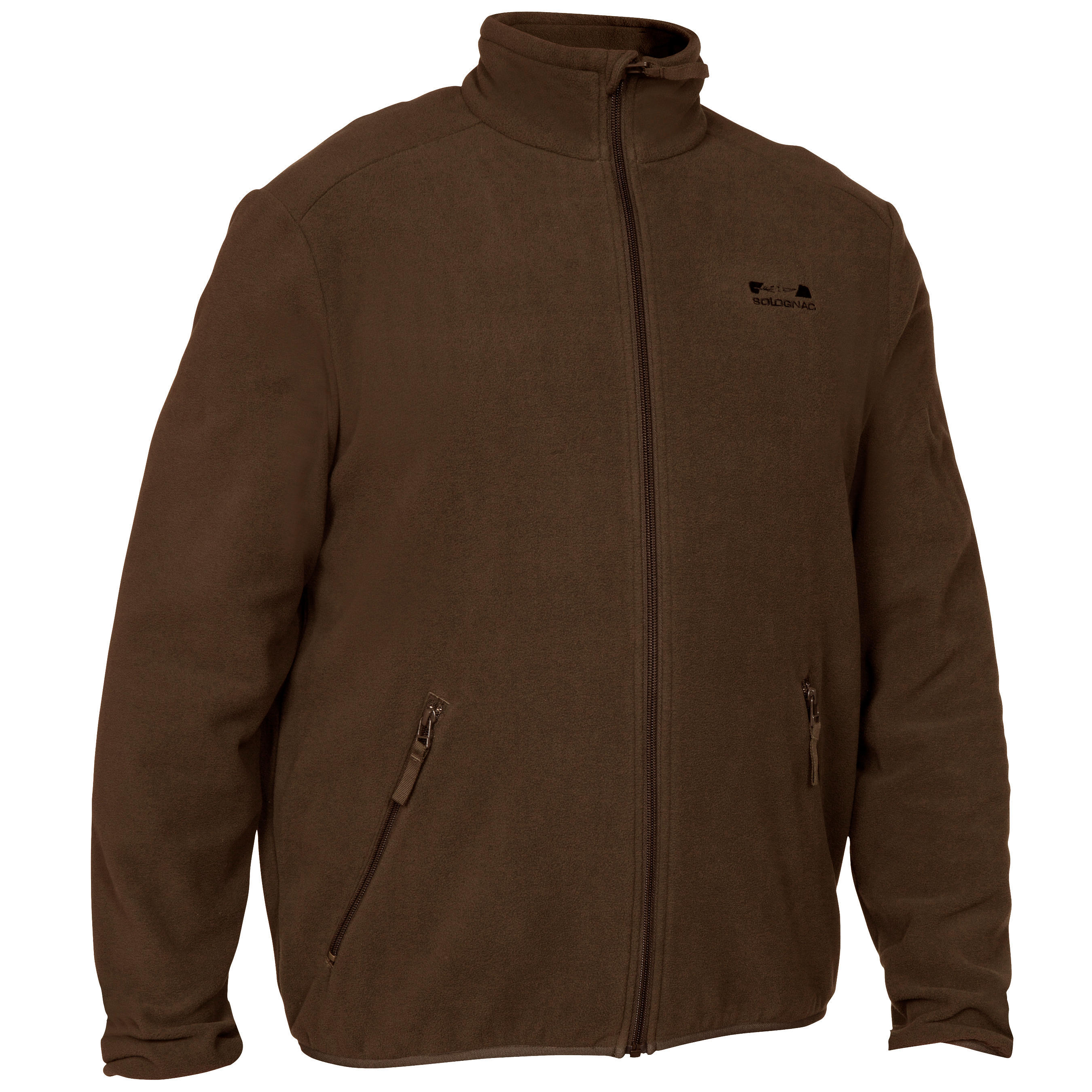Охотничья куртка 100 флисовая куртка коричневая SOLOGNAC, кофе коричневый