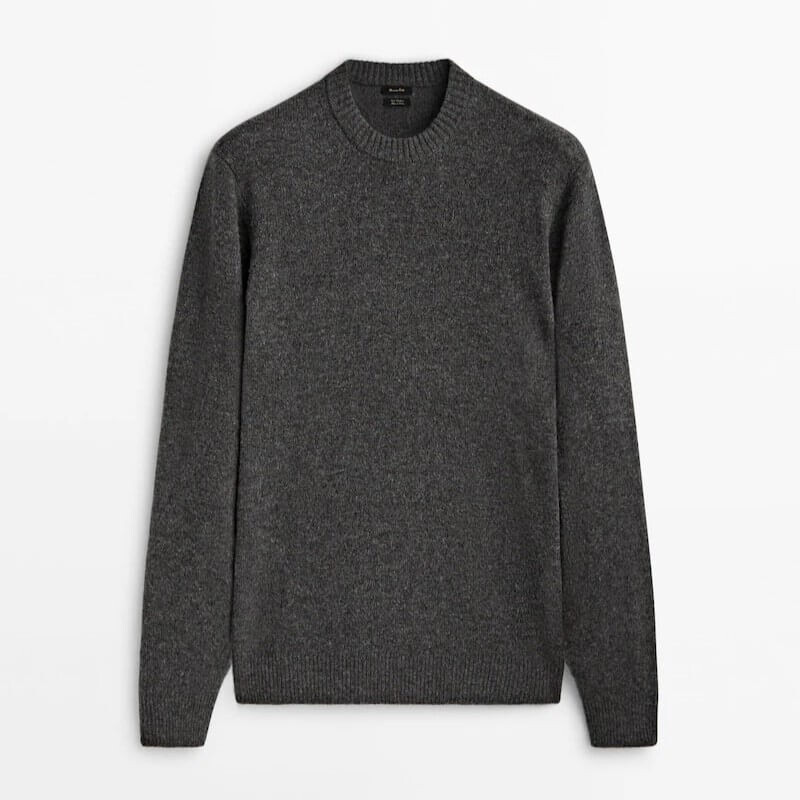

Свитер Massimo Dutti Wool And Cashmere Blend, темно-серый