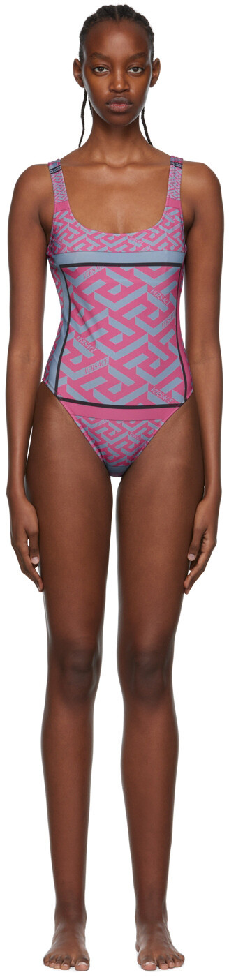 

Пурпурный цельный купальник Greca Versace Underwear