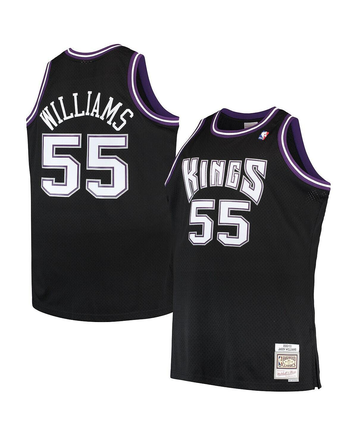 

Мужская футболка jason williams black sacramento kings big and tall 2000-01 hardwood classics swingman jersey Mitchell & Ness, черный