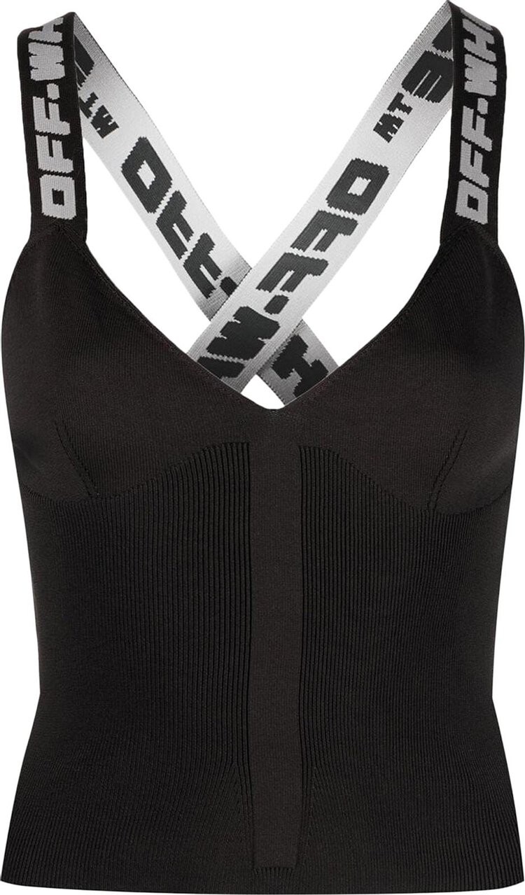 

Топ Off-White Logo Band Tank Top 'Black/Grey', черный