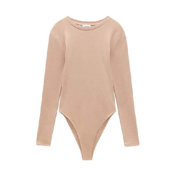 

Боди Zara Long Sleeves, бежево-розовый
