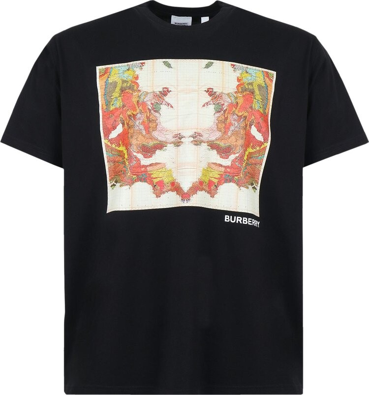 

Футболка Burberry Varvey Map Oversized T-Shirt 'Black', черный
