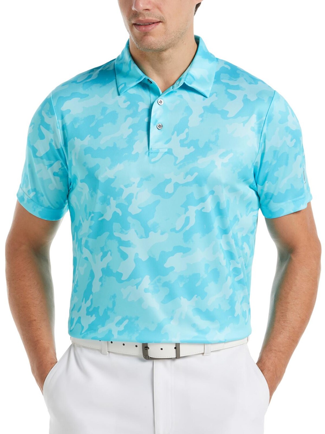 

Мужская рубашка-поло с камуфляжным воротником PGA Tour, цвет Blue Fish