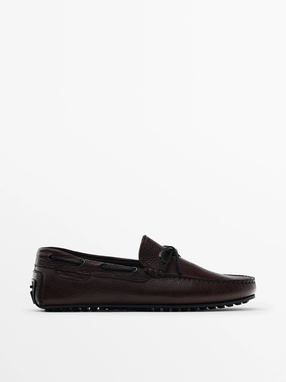 

Лоферы Massimo Dutti Leather With Bow, коричневый