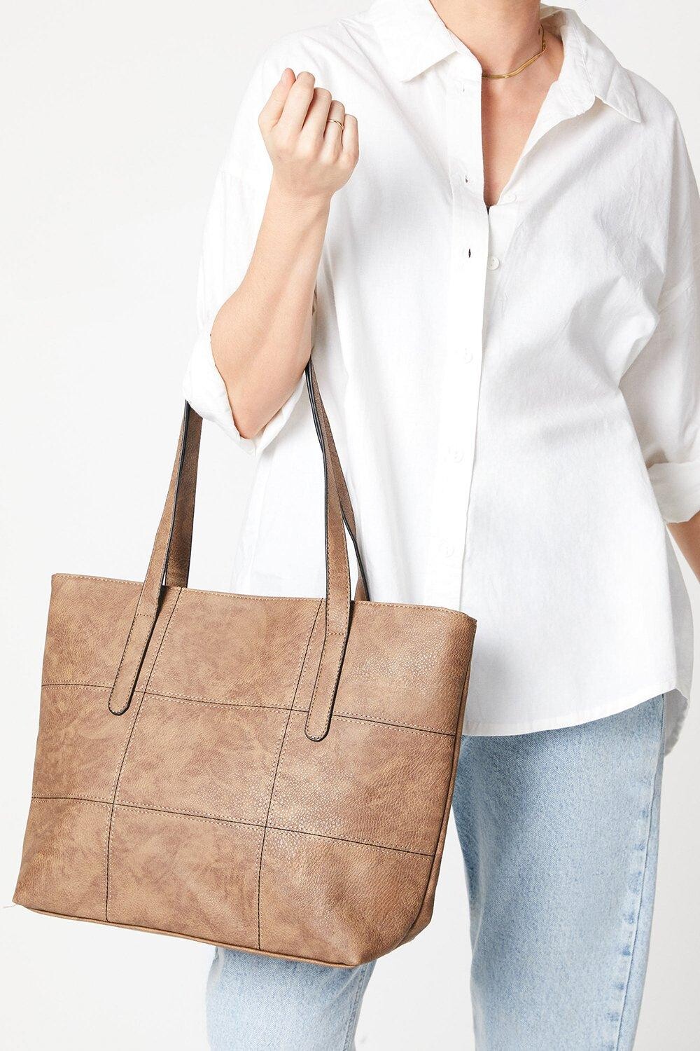 

Сшитая большая сумка Trish Dorothy Perkins, коричневый