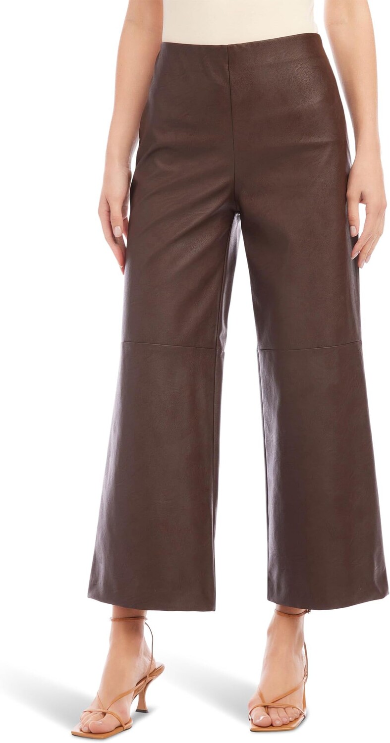 

Брюки Karen Kane Cropped Vegan Leather Pants, коричневый