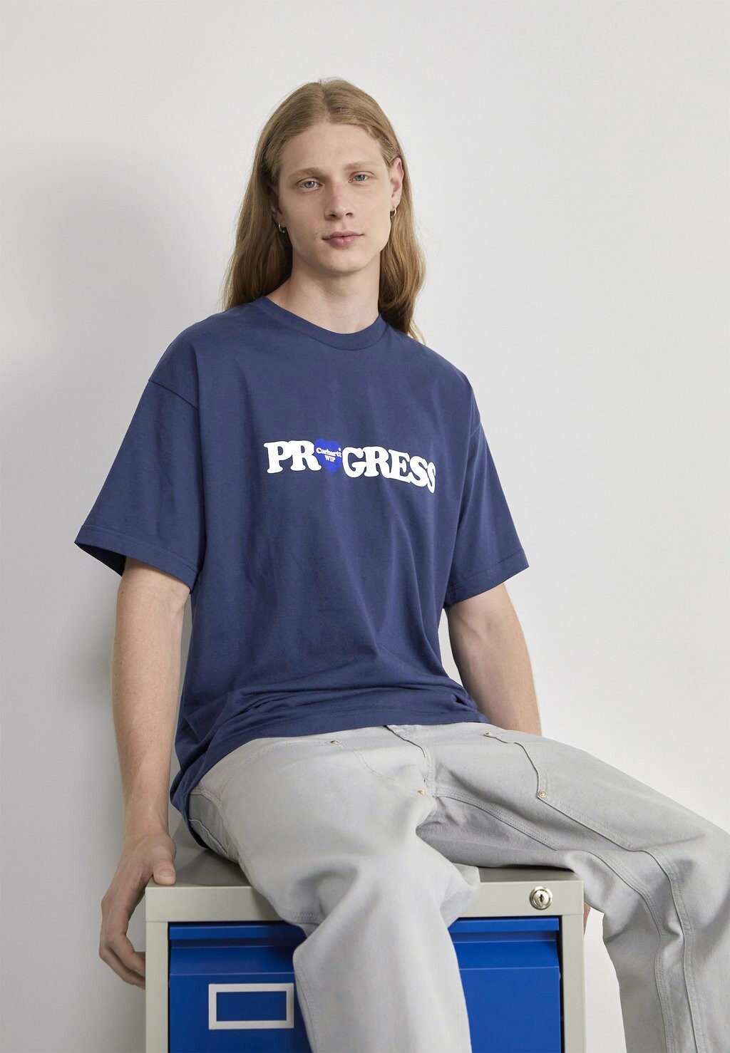 

Футболка с принтом Carhartt WIP, синий