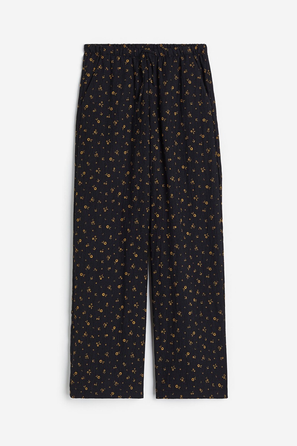 

Брюки H&M Kids Loose Fit Floral, черный