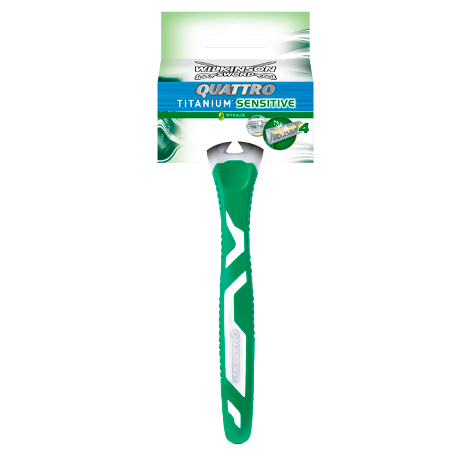 цена Wilkinson Sword Quattro Titanium Sensitive одноразовая бритва для мужчин, 1 шт.