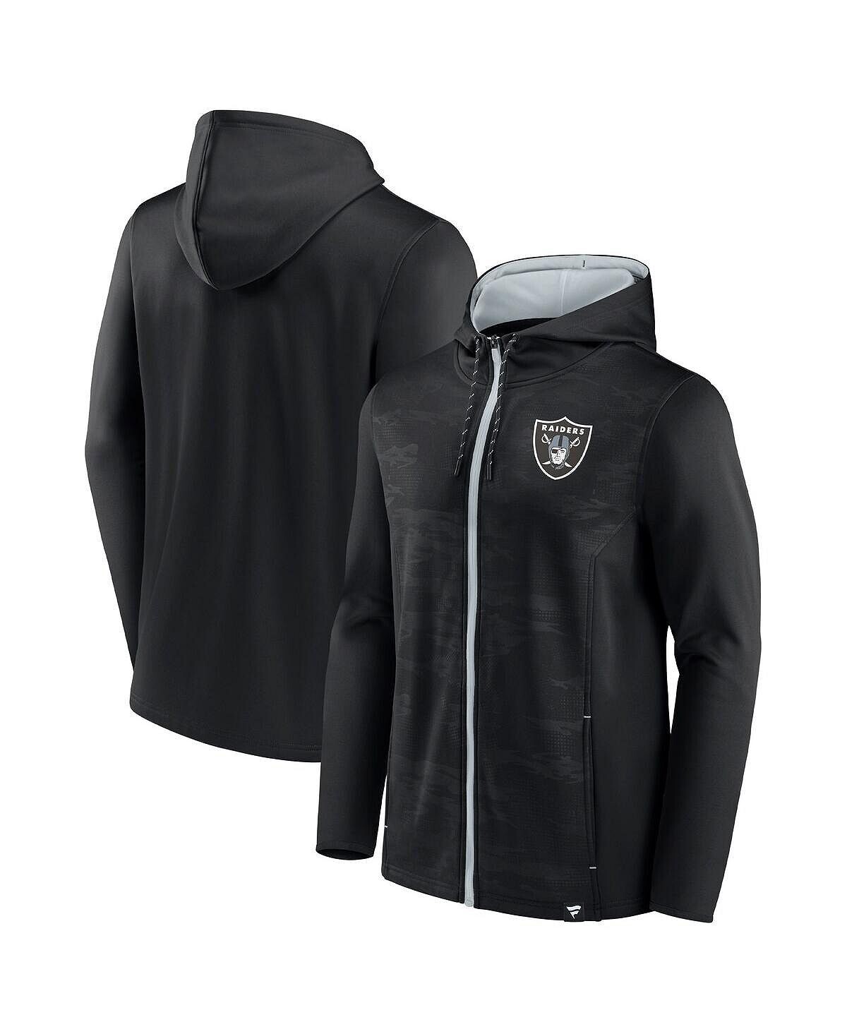 

Мужская фирменная черная и серебристая толстовка с капюшоном las vegas raiders ball carrier с молнией во всю длину Fanatics, мульти