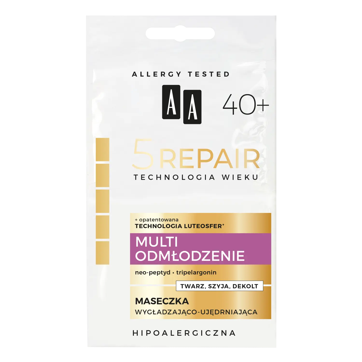 

AA Technologia Wieku 5 Repair разглаживающая и укрепляющая маска для лица 40+, 2x4 мл