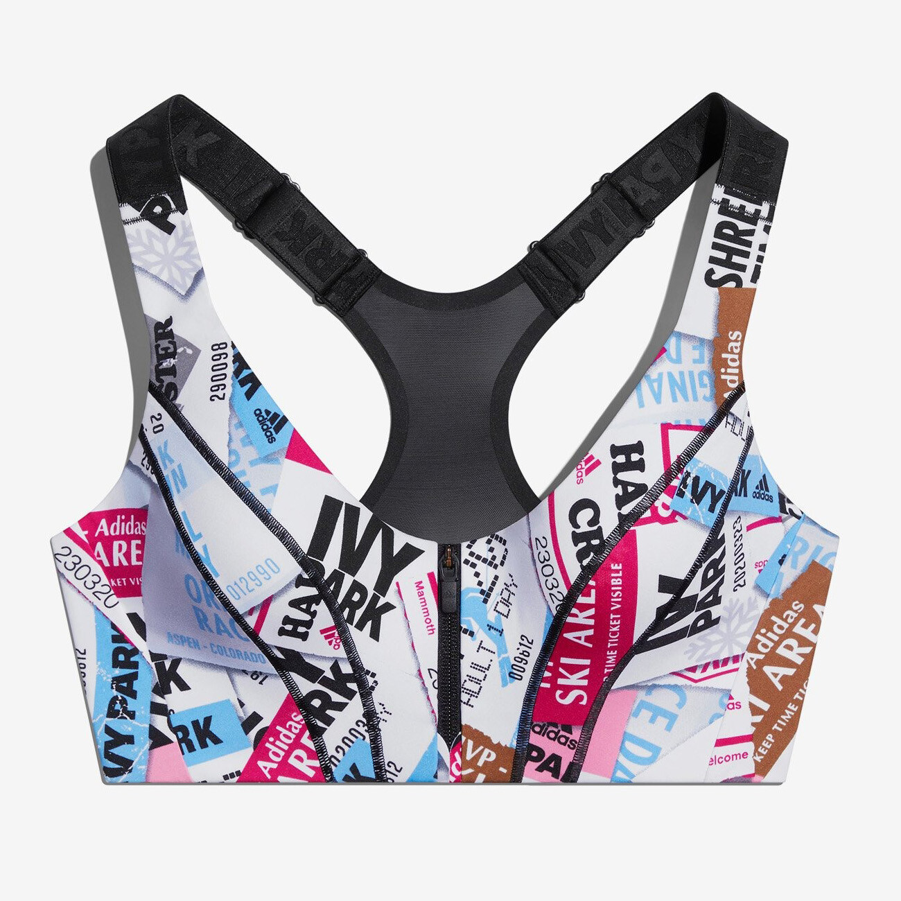 

Спортивный бюстгальтер Adidas Originals х Ivy Park Medium Support Zip, мультиколор, Черный