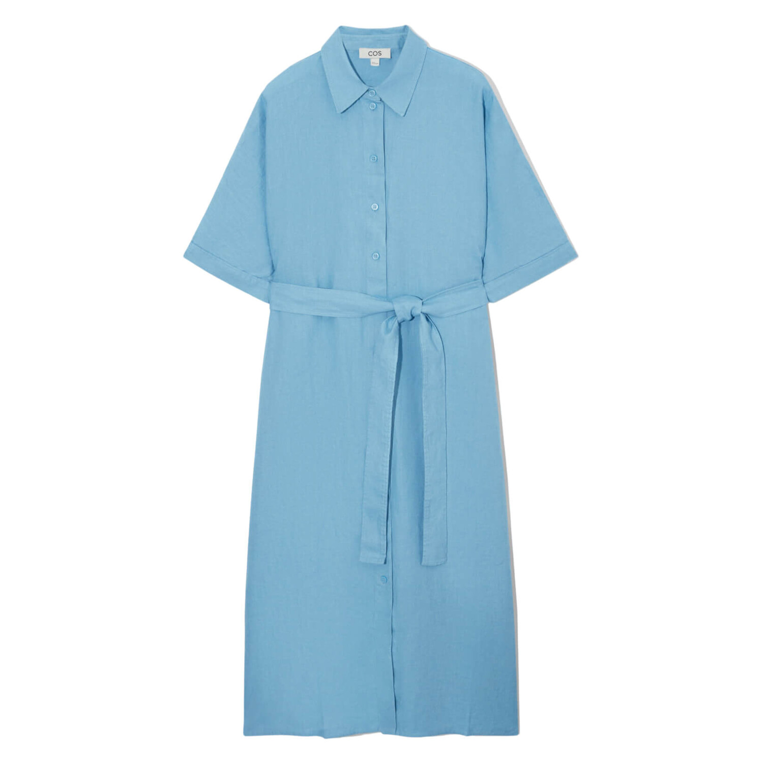 

Платье-рубашка COS Belted Linen, голубой