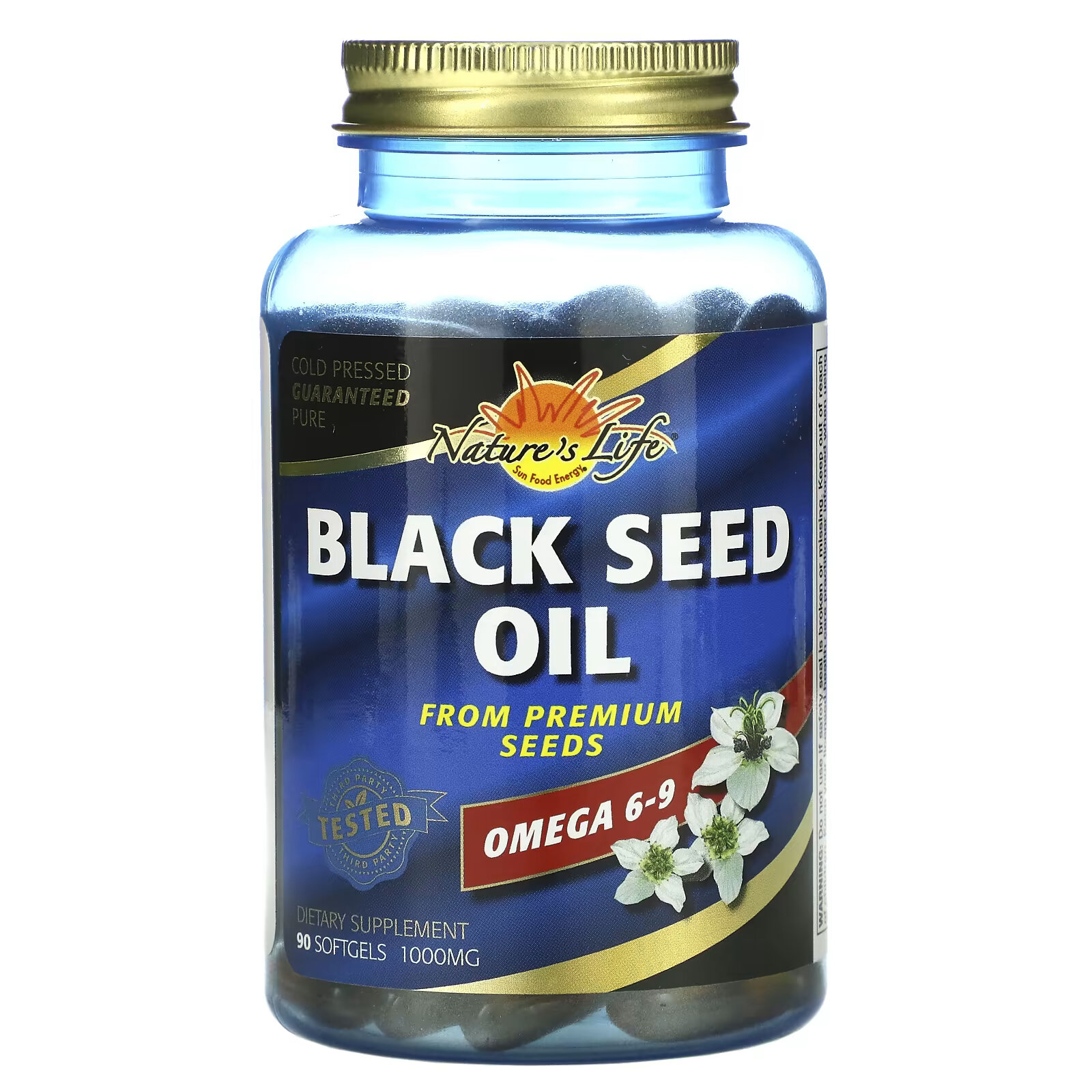 snap supplements масло черного тмина 90 мягких желатиновых капсул Nature's Life, Масло черного тмина, 1000 мг, 90 капсул