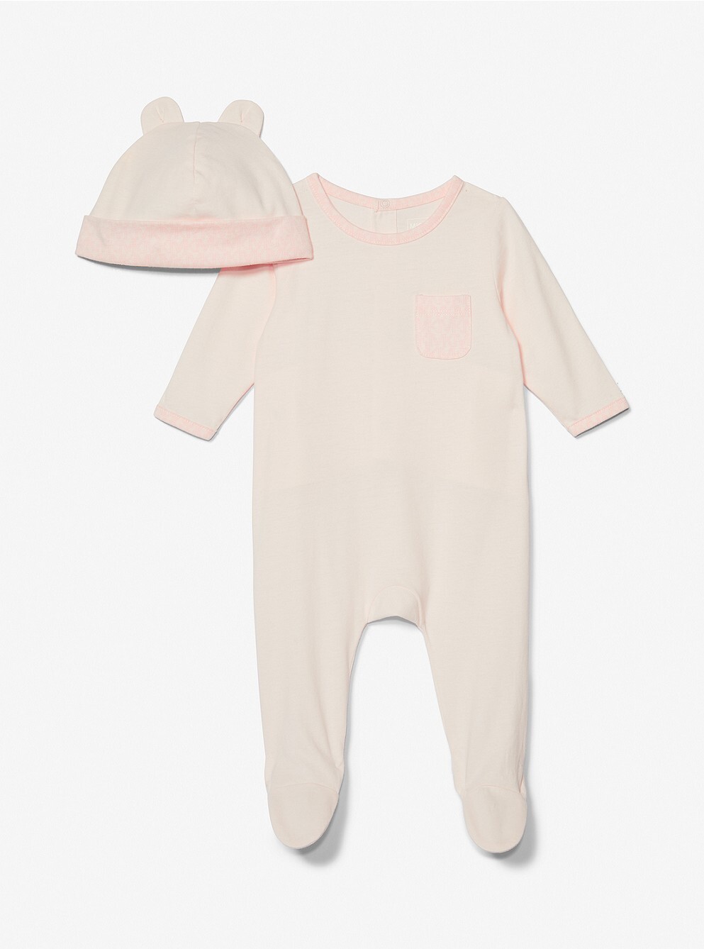

Комплект комбинезон и шапочка для новорожденных Michael Kors Kids Stretch, светло-розовый
