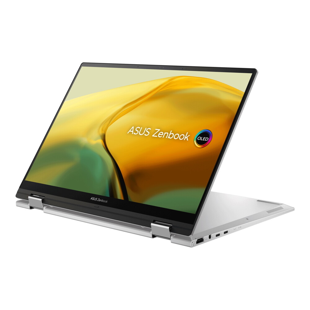 Ноутбук-трансформер Asus Zenbook 14 Flip OLED, 14, 16ГБ/1ТБ, i7-1360P, Intel Iris Xe, серебристый, английская раскладка ноутбук asus zenbook s 13 oled ux5304va 13 3 16гб 512гб i7 1355u iris xe серый английская арабская раскладка