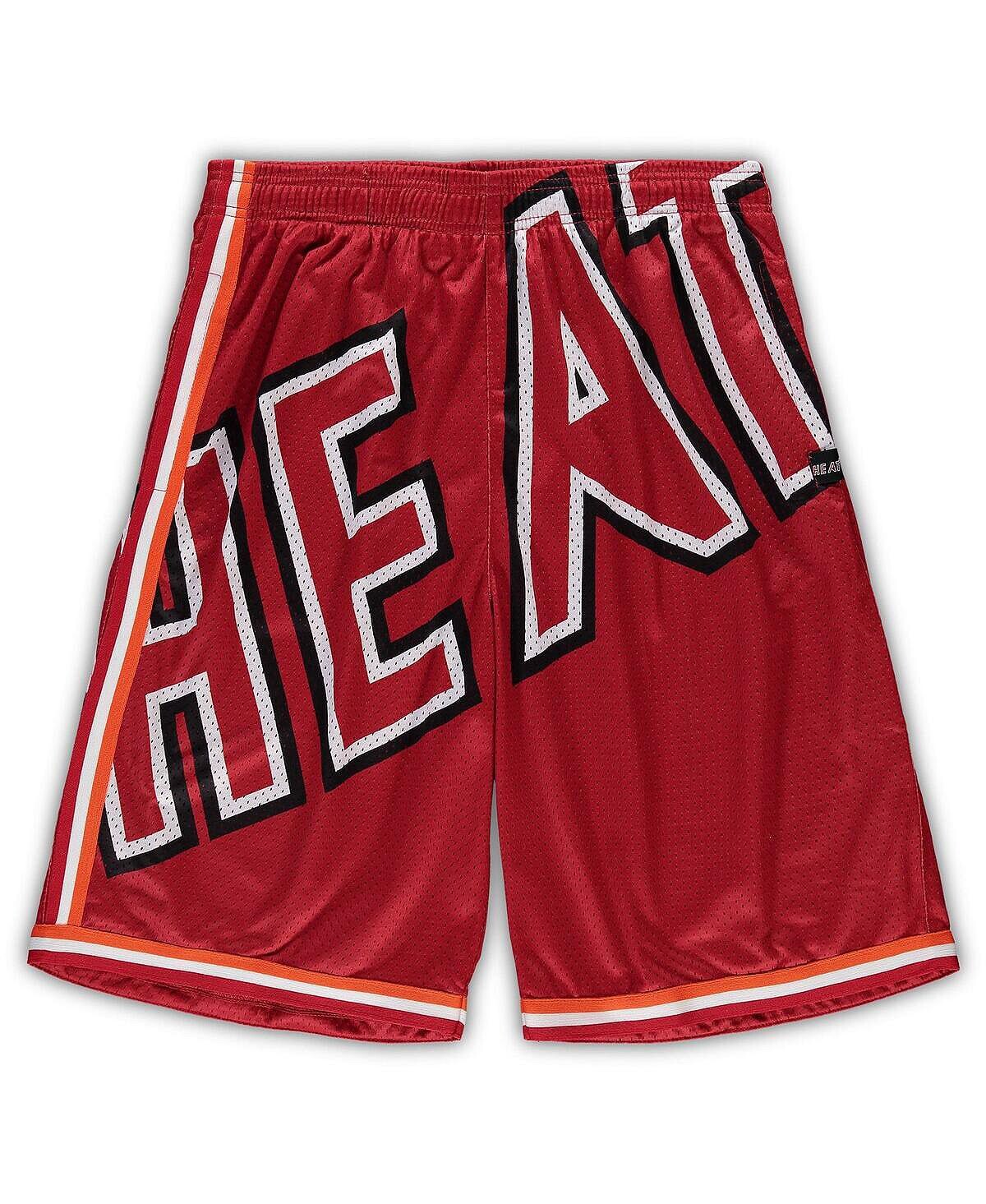 

Мужские красные шорты miami heat big and tall hardwood classics big face 2.0 Mitchell & Ness, красный