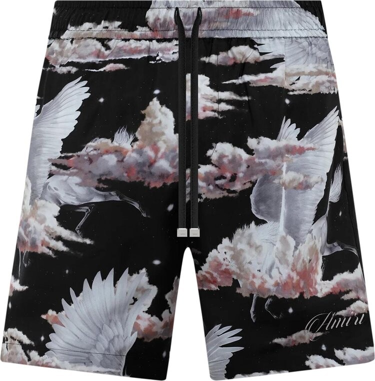 

Шорты Amiri Pegasus Silk Shorts Black, черный