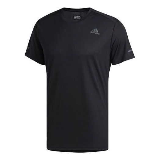 футболка champion classic long sleeve powerblend small logo tee цвет gun smoke heather Футболка Adidas Run It Tee M Logo Training Sports Short Sleeve Black, Черный