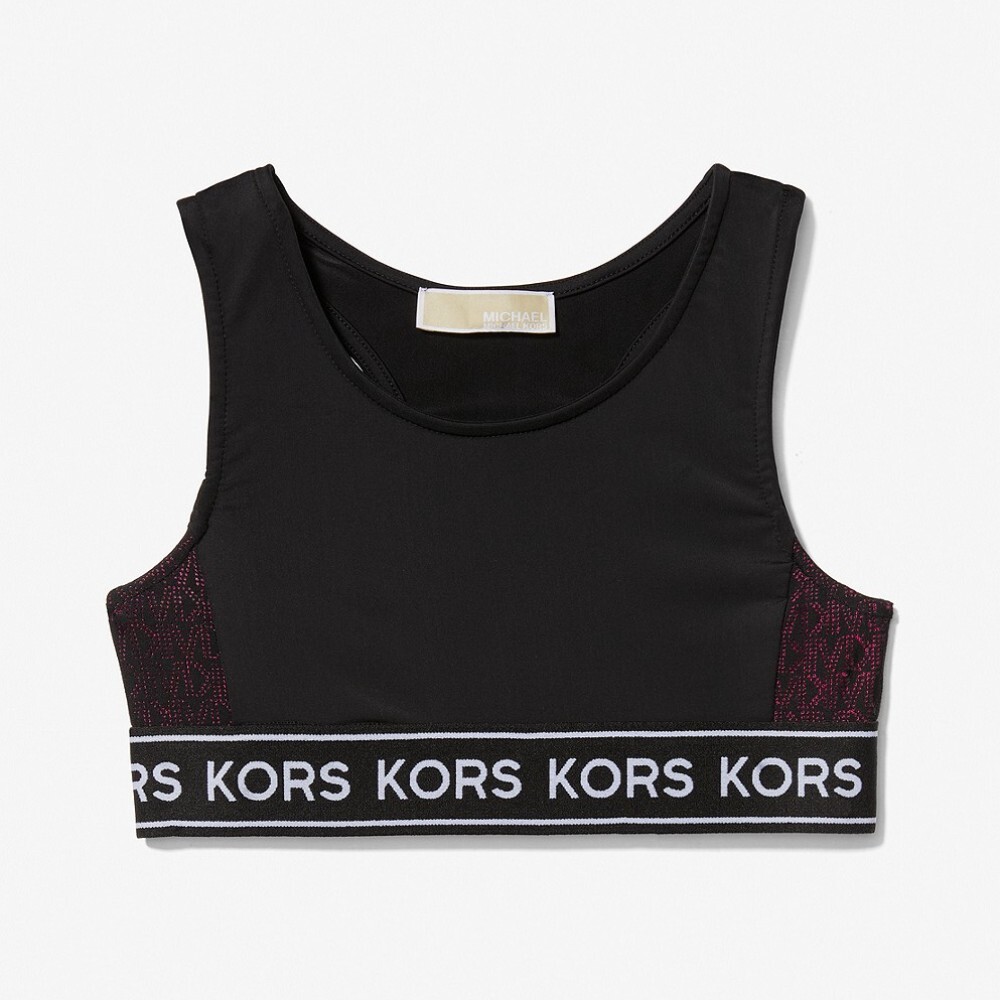 

Спортивный топ Michael Kors Kids Logo Tape Stretch Jersey Sports, черный