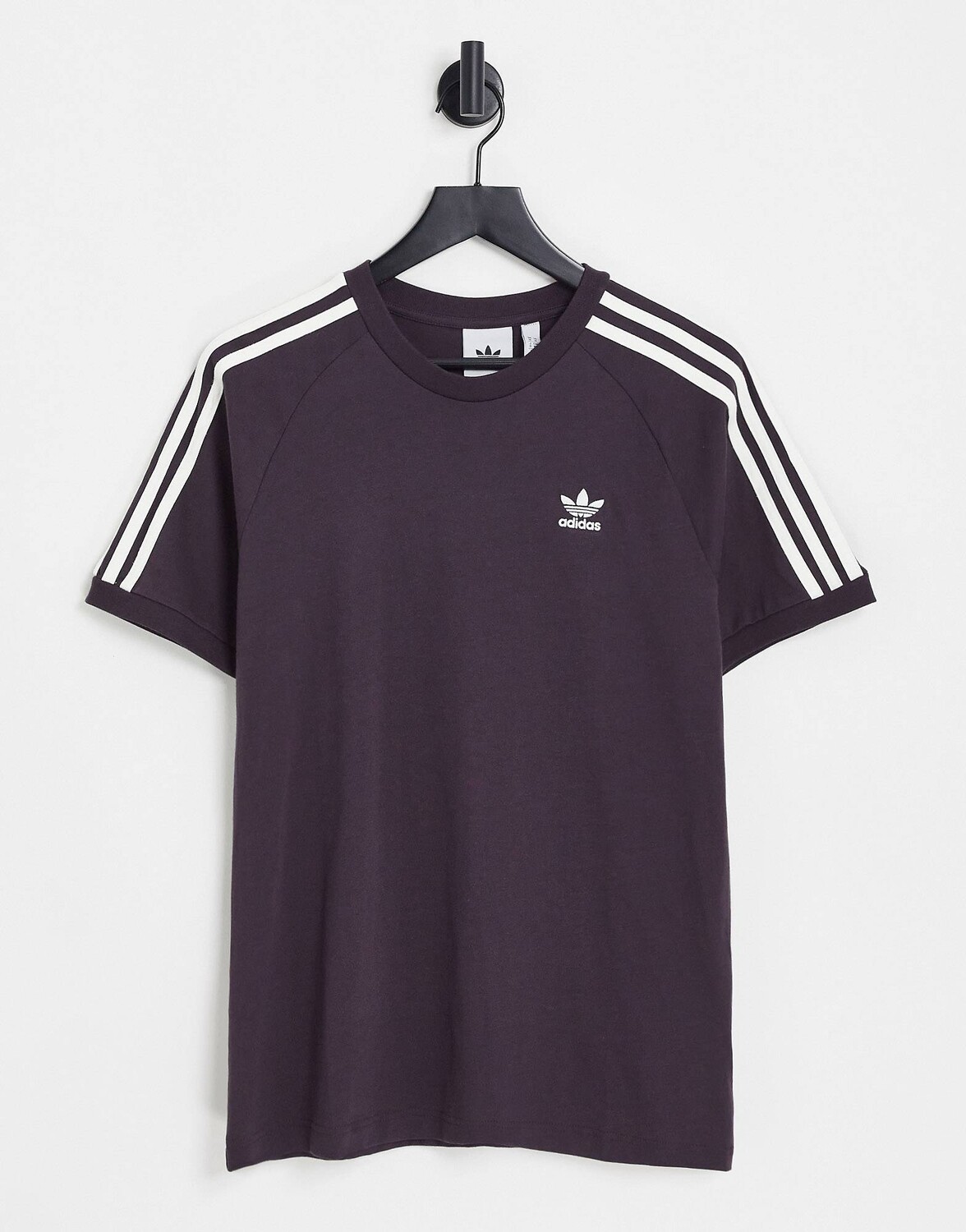 

Темно-бордовая футболка с тремя полосками adidas Originals adicolor