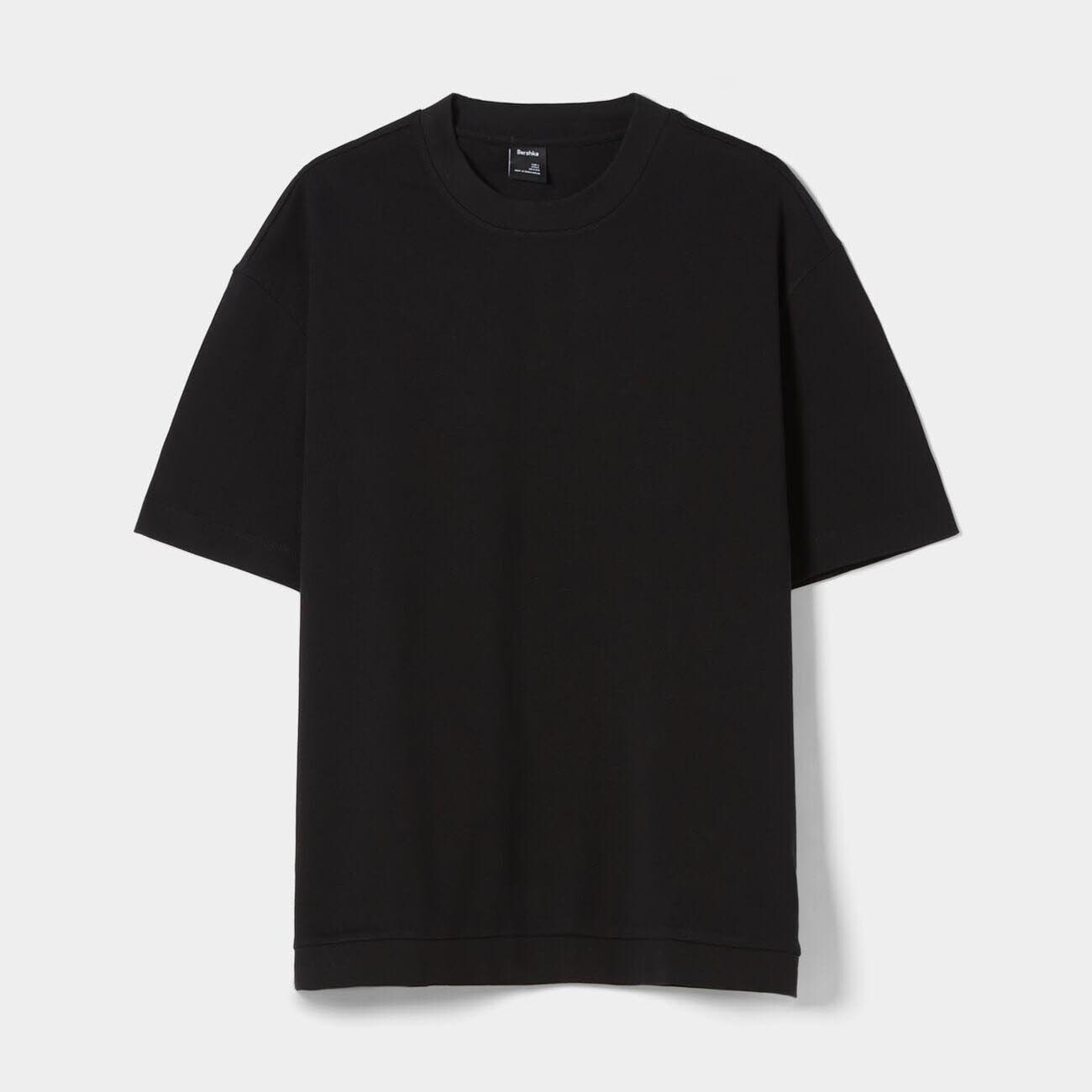 

Футболка Bershka Short Sleeve Interlock, черный
