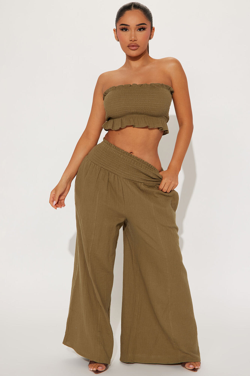 

Брюки Fashion Nova HF23F550SET, оливковый