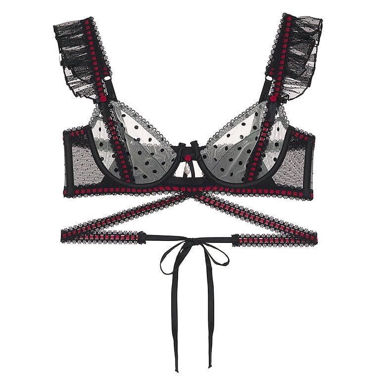 

Бюстгальтер For Love & Lemons Lucinda Underwire, черный/красный