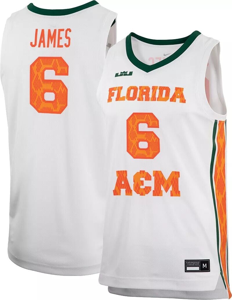 

Мужская белая баскетбольная майка Nike x LeBron James Florida A&M Rattlers #6