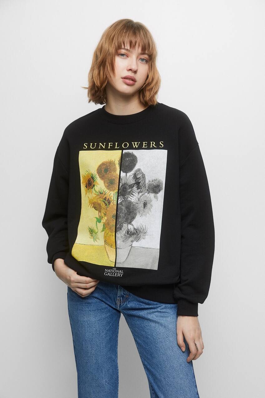 

Толстовка Ван Гог Pull&Bear, черный