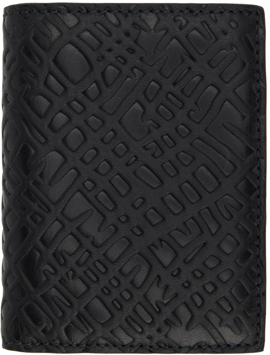 

Черный тисненый футляр для карт Bifold с корнями Comme des Garçons Wallets