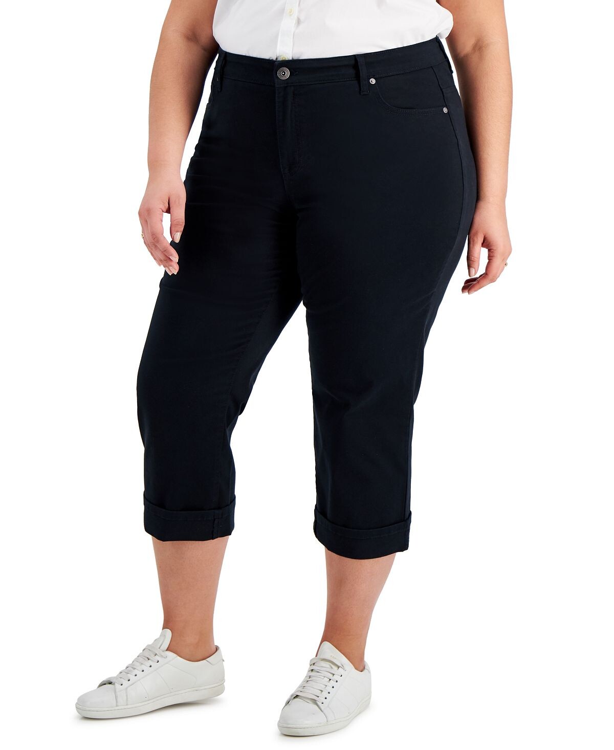 

Джинсы-капри curvy с манжетами, созданные для macy's Style & Co, мульти