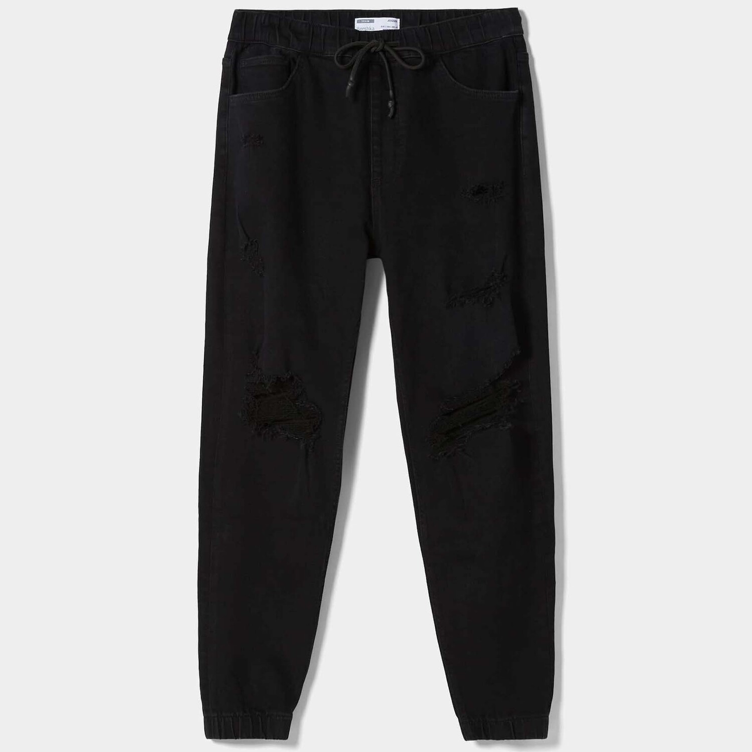 

Джинсы Bershka Ripped Jogger, черный