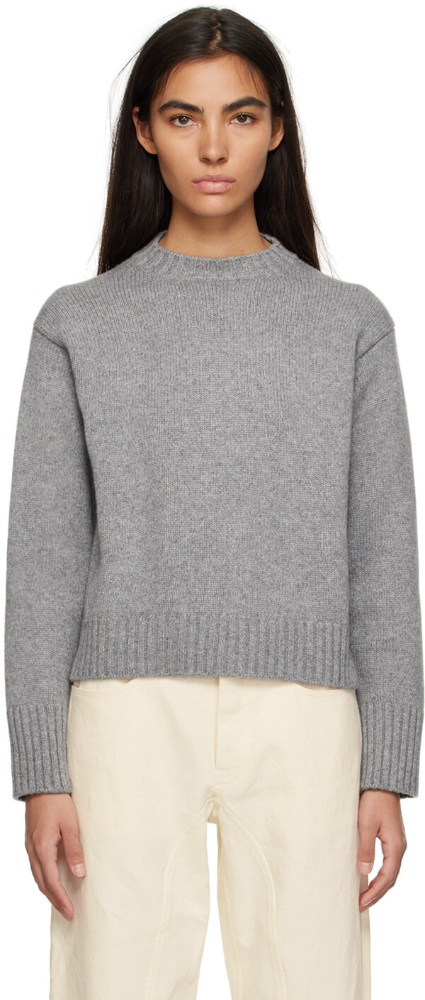 

Серый свитер с круглым вырезом Jil Sander