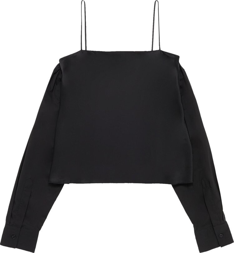

Топ MM6 Maison Margiela Sleeve Wrap Tank Top 'Black', черный