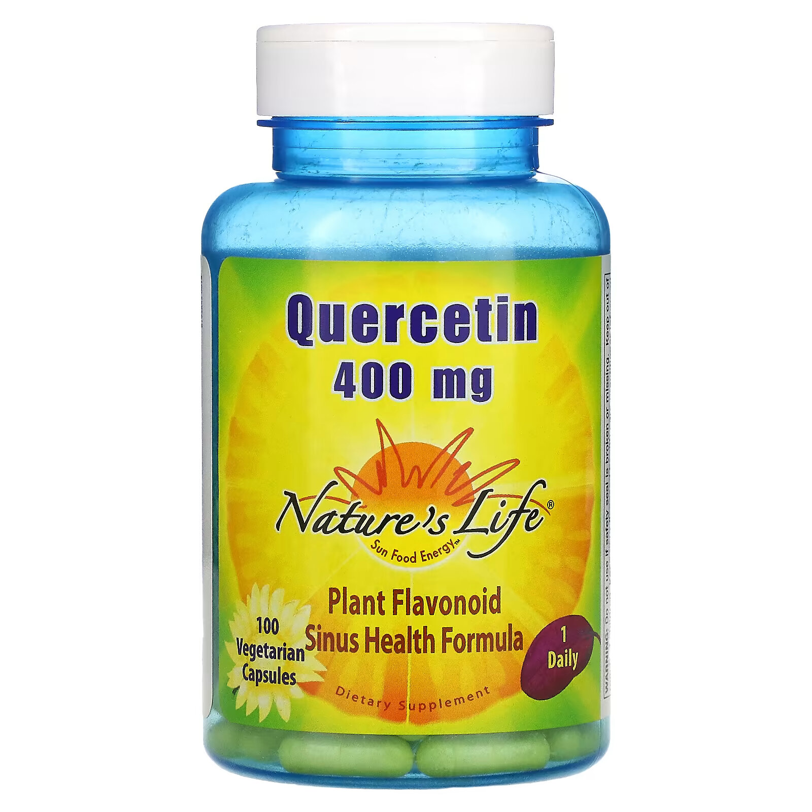 цена Nature's Life, кверцетин, 400 мг, 100 вегетарианских капсул