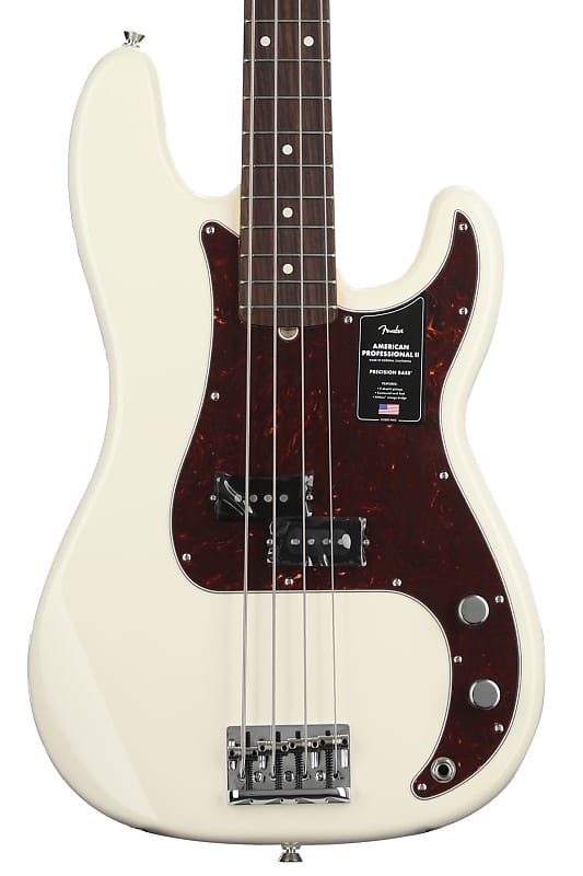 Бас-гитара Fender American Professional II Precision Bass — олимпийский белый с накладкой из палисандра 0193930705 - фото