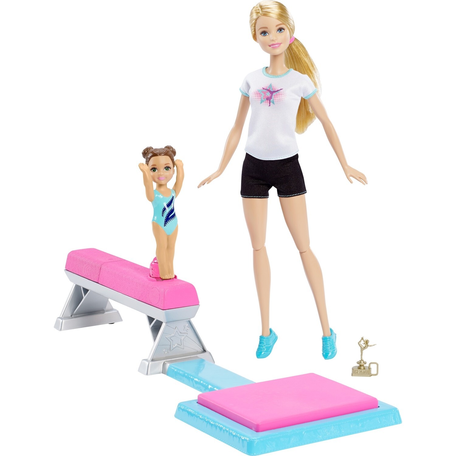 

Игровой набор Barbie Gym, доска для балансировки и два ребенка DMC37