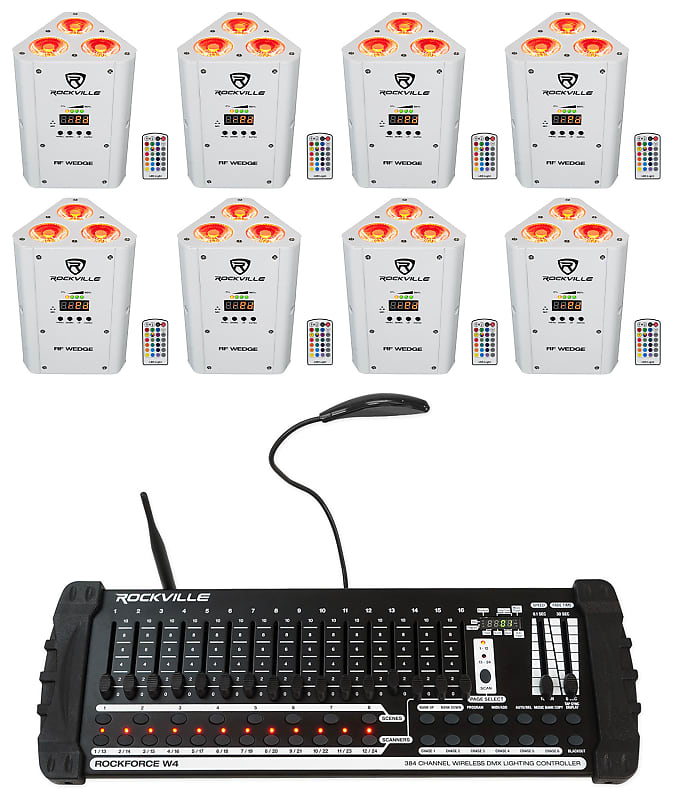 Акустическая система Rockville Wireless DMX Up-Lights с контроллером и рюкзаком адаптер 3 8 f х 1 4 м 35мм rockforce force rf 80932