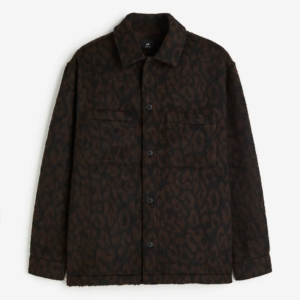 

Куртка-рубашка H&M Oversized Fit Wool-blend, коричневый