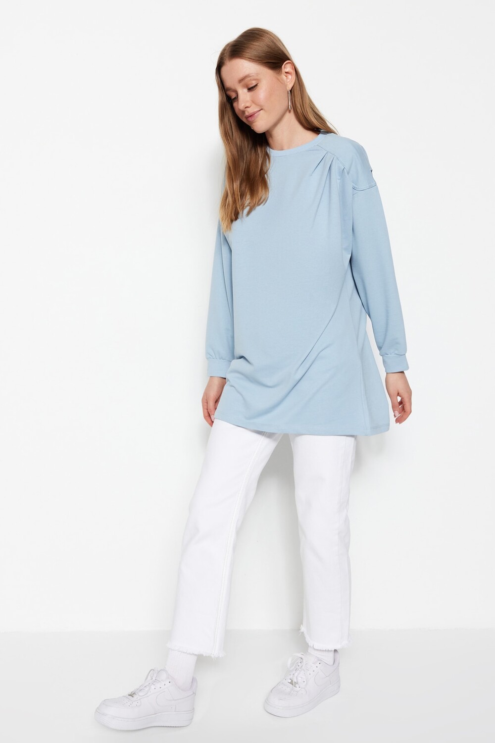 

Туника - Синий - Классический крой Trendyol Modest, синий
