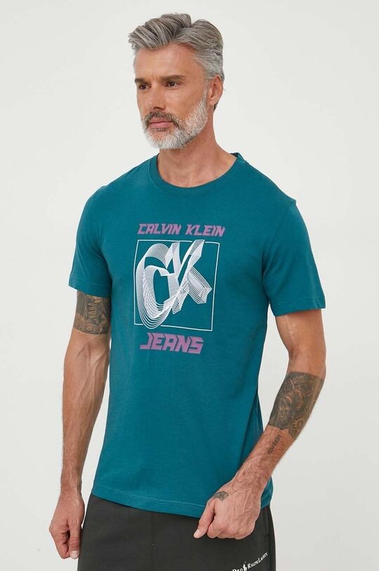 

Хлопковая футболка Calvin Klein Jeans, зеленый
