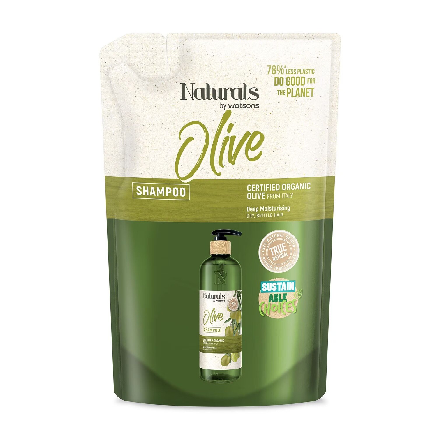 

Naturals by Watsons Naturals By Watsons True Natural Оливковый шампунь, 450 мл (сменный блок), White