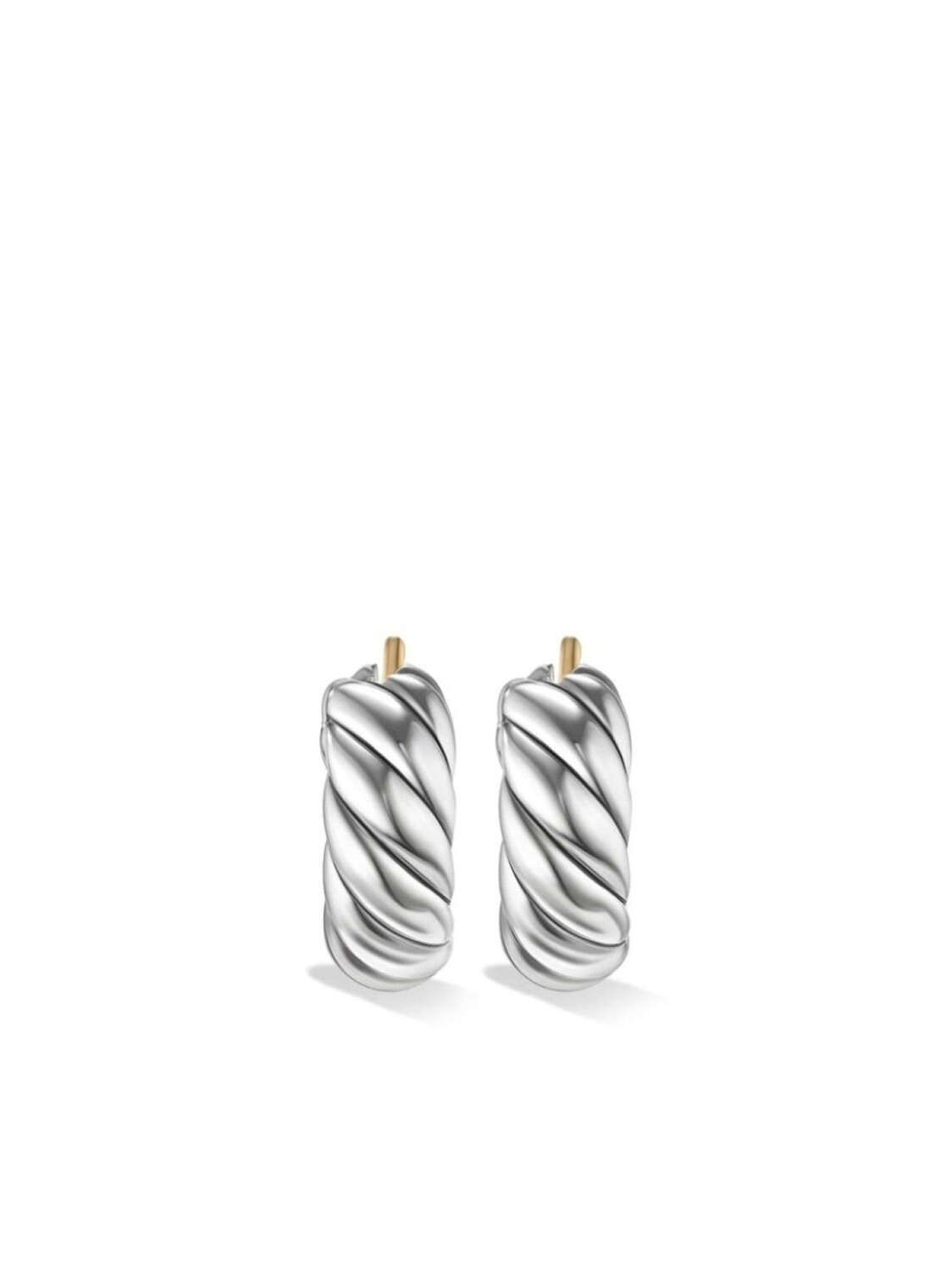 

Серебряные серьги-кольца Sculpted Cable David Yurman, серебряный