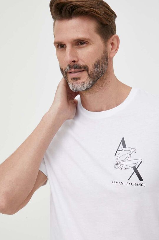 

Хлопковая футболка Armani Exchange, белый