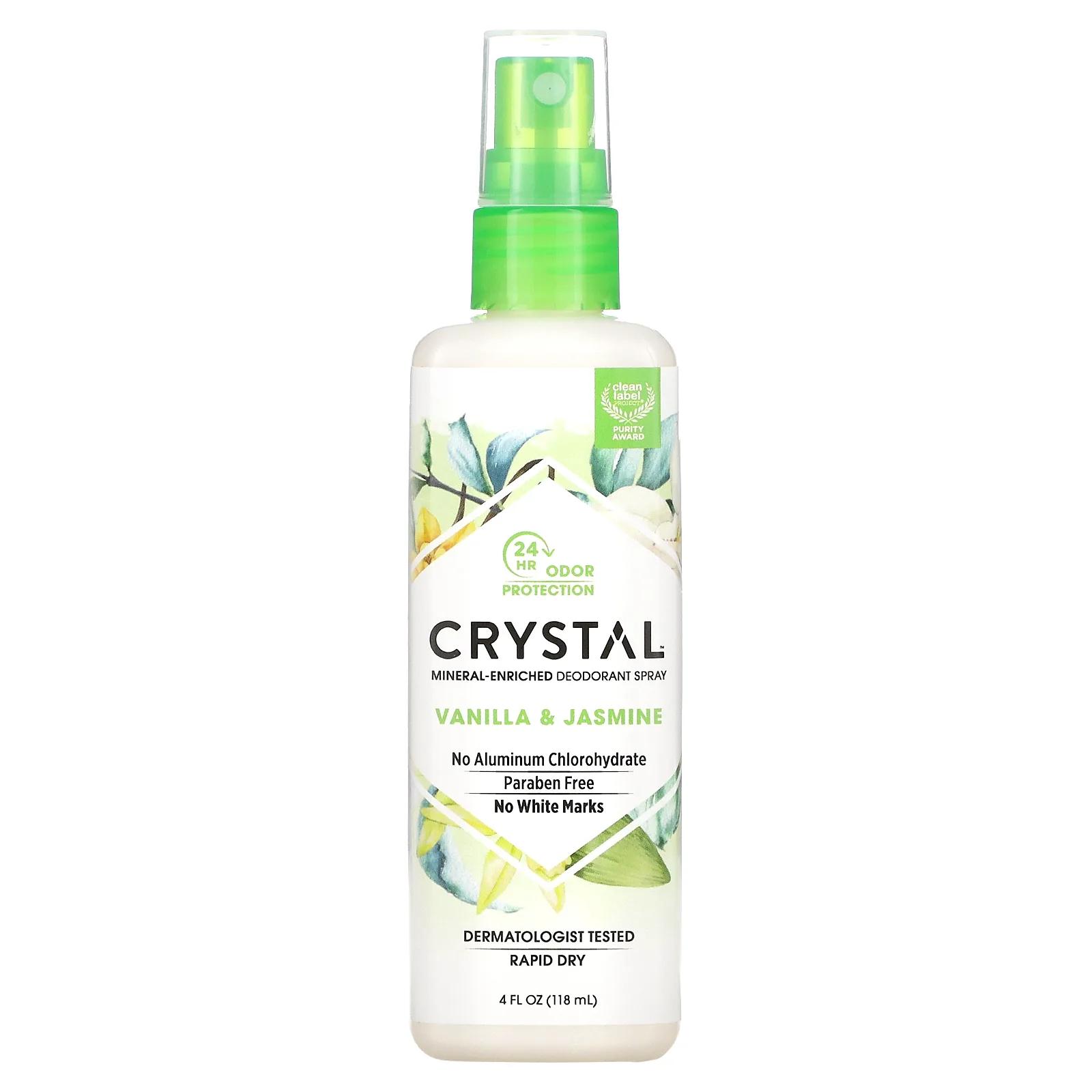 цена Crystal Body Deodorant Mineral Deodorant Spray Vanilla Jasmine 4 fl oz (118 ml)