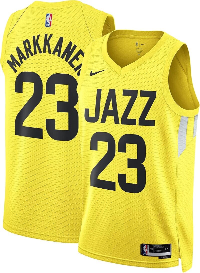 

Мужская джерси Nike Utah Jazz Lauri Markkanen #23, желтая Swingman