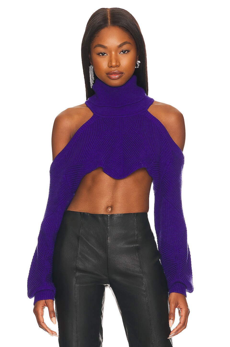 

Свитер Camila Coelho Azalia Cold Shoulder Mock Neck, цвет Deep Purple