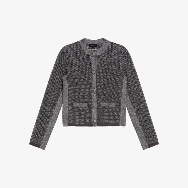 

Жакет sallyan металлизированной вязки Ted Baker, цвет gunmetal
